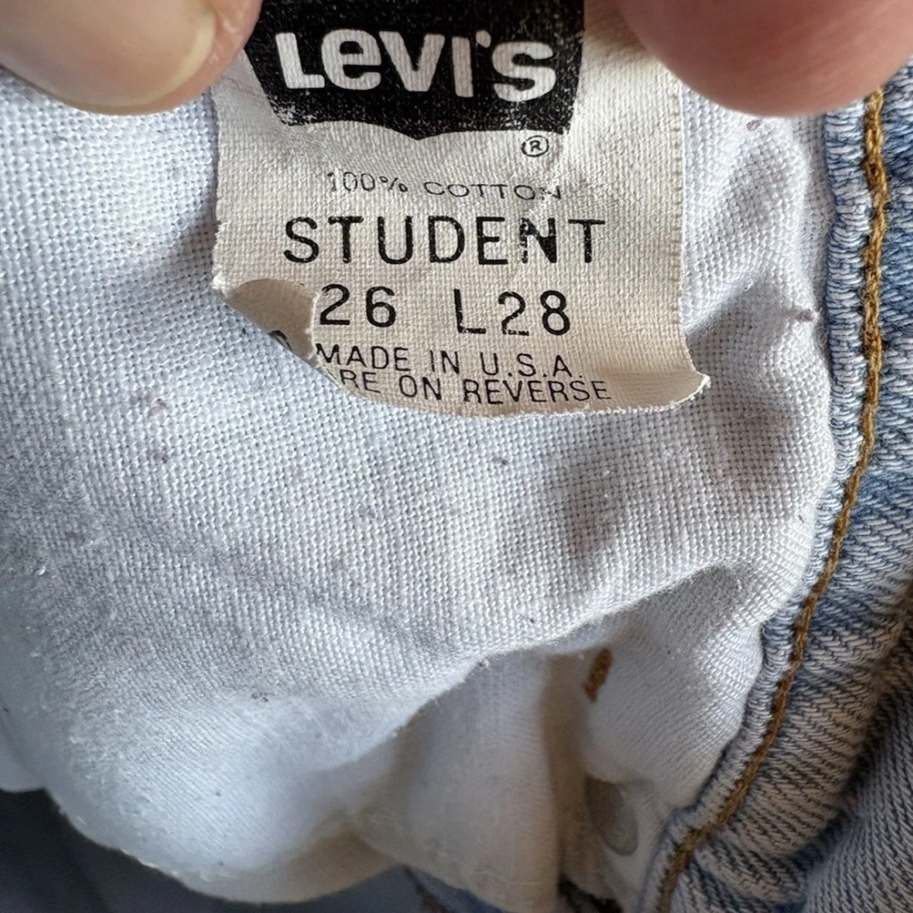 Vintage Levi’s 512 Student Fit Jeans 26x28 Made in USA Light Wash 100% Cotton - Picture 10 of 11